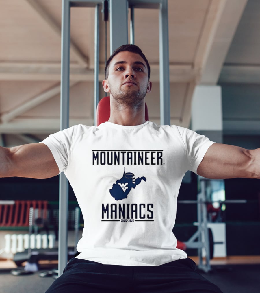 Mountaineer Maniacs West Virginia State Outline 2026 2027 T-Shirt