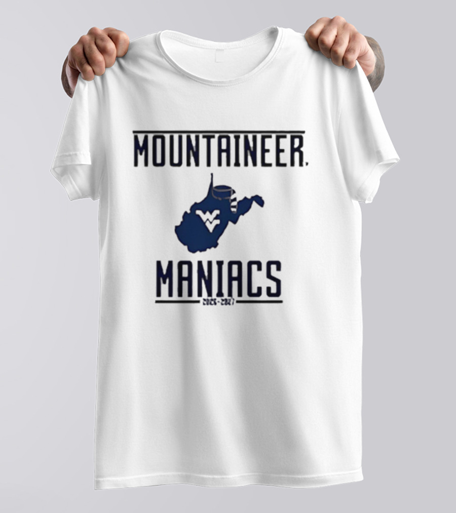 Mountaineer Maniacs West Virginia State Outline 2026 2027 T-Shirt