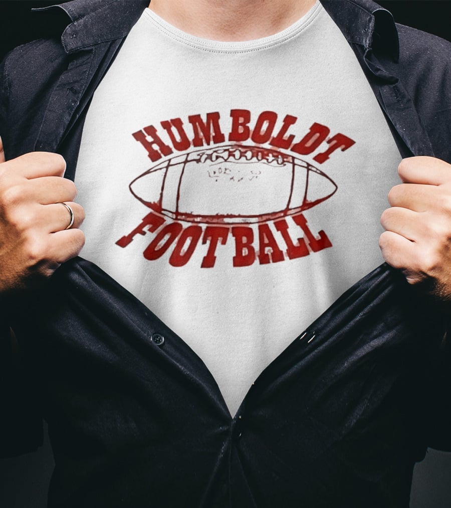 Humboldt High School Football Vintage Style Oval Ball T-Shirt