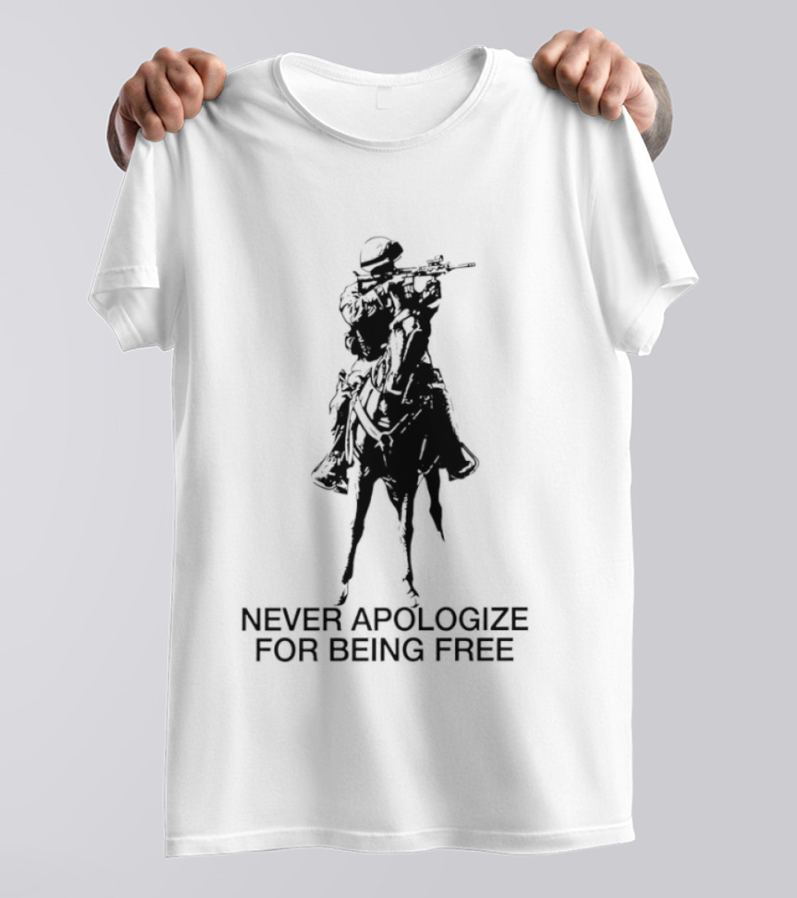 Never Apologize For Being Free Horseback Rider T-Shirt