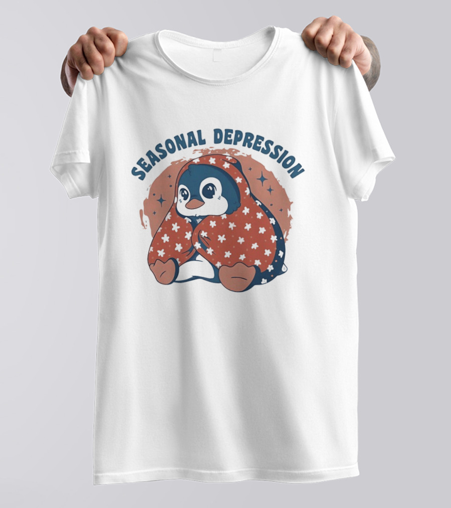 Penguins Seasonal Depression Cute Winter Cozy Starry T-Shirt