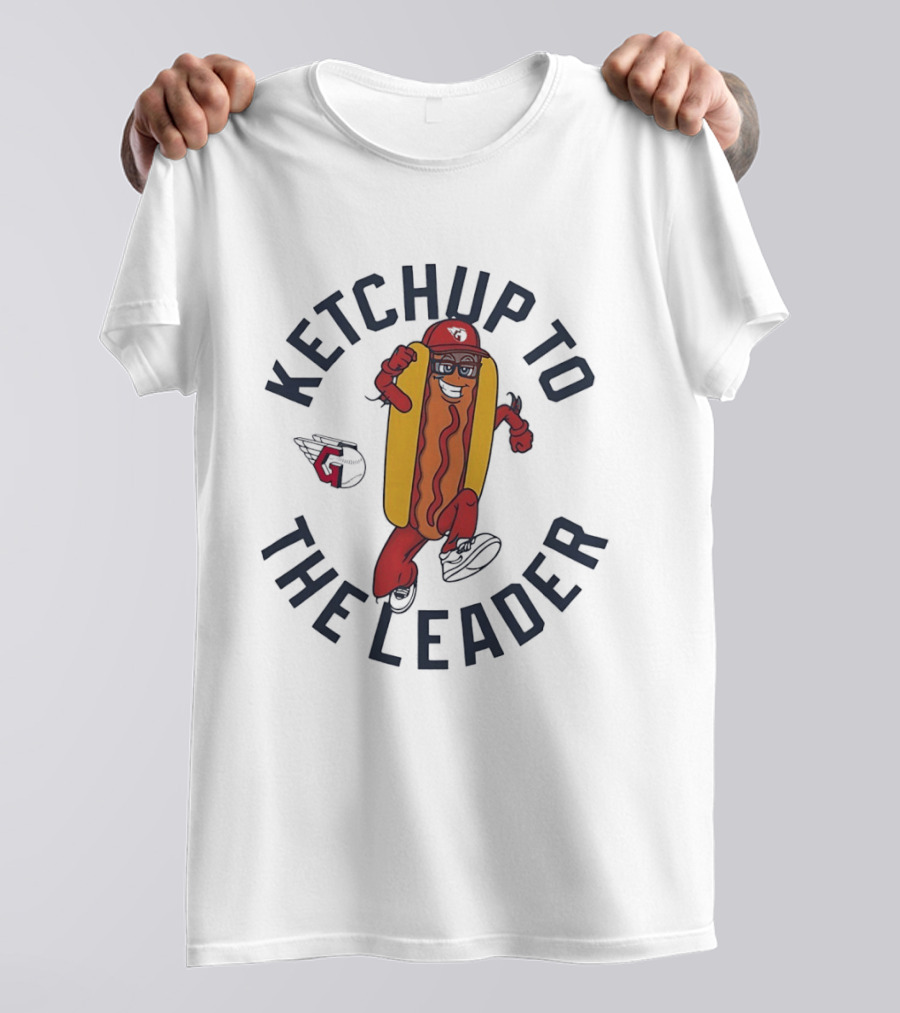 Ketchup To The Leader Hot Dog Baseball Funny Cool Running T-Shirt