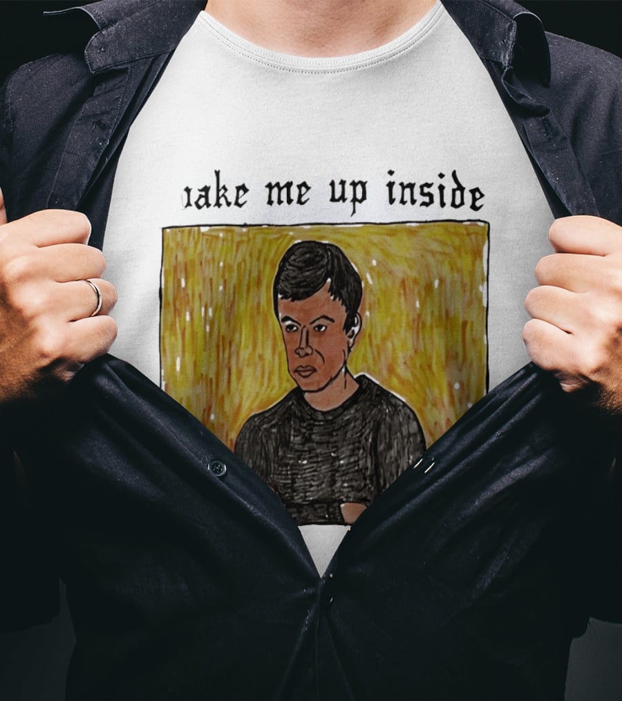 The Rehearsal 2 Wake Me Up Inside Meme Illustration With Contemplative Character On Yellow T-Shirt