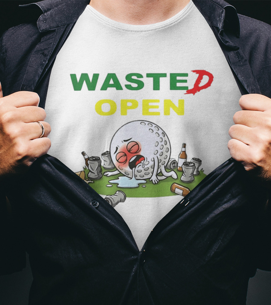 Wasted Open Funny Golf Ball Drinking Party Cans And Bottles T-Shirt