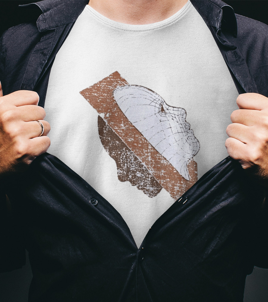 Wireframe Human Profile Collage Abstract Geometric Face T-Shirt