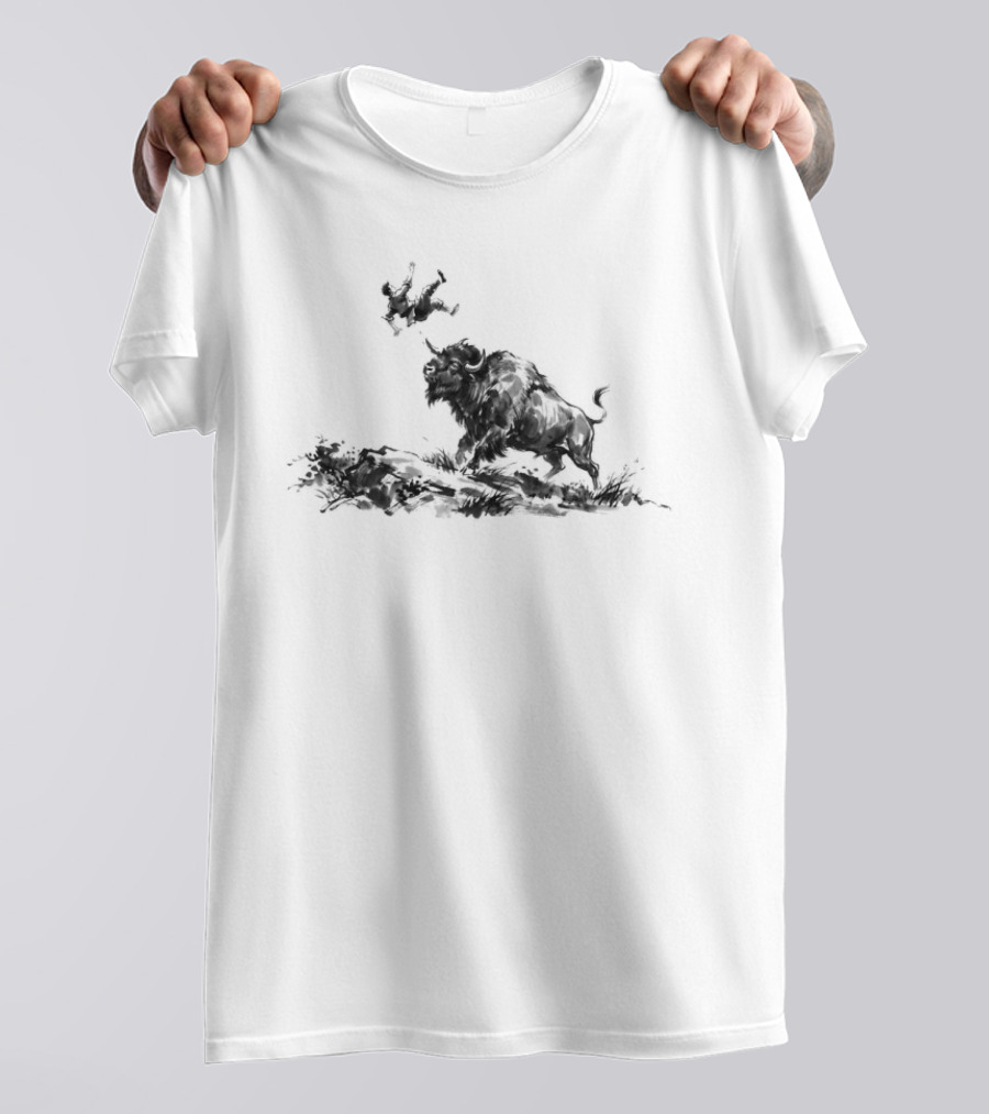 Yellowstone National Park Bison Toss Do Not Pet The Wildlife Warning T-Shirt