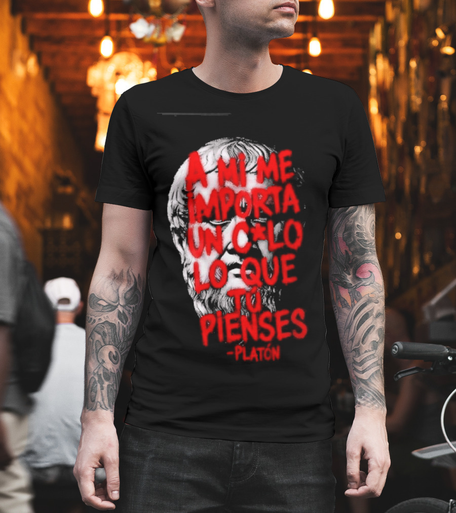 A Mi Me Importa Un Culo Lo Que Tu Pienses Platón Skull T-Shirt