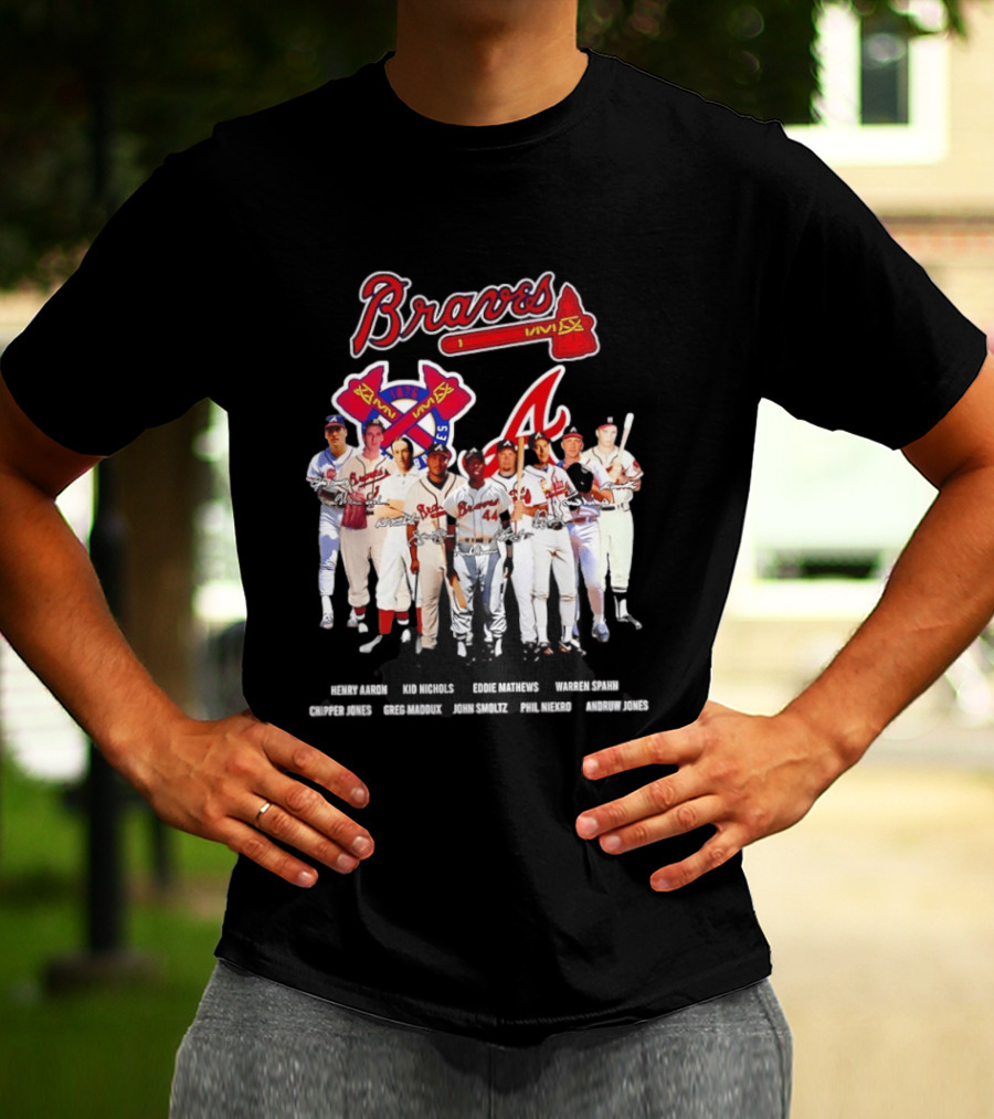 Atlanta Braves Legends Aaron Nichols Mathews Spahn Jones Maddux Smoltz Niekro T-Shirt