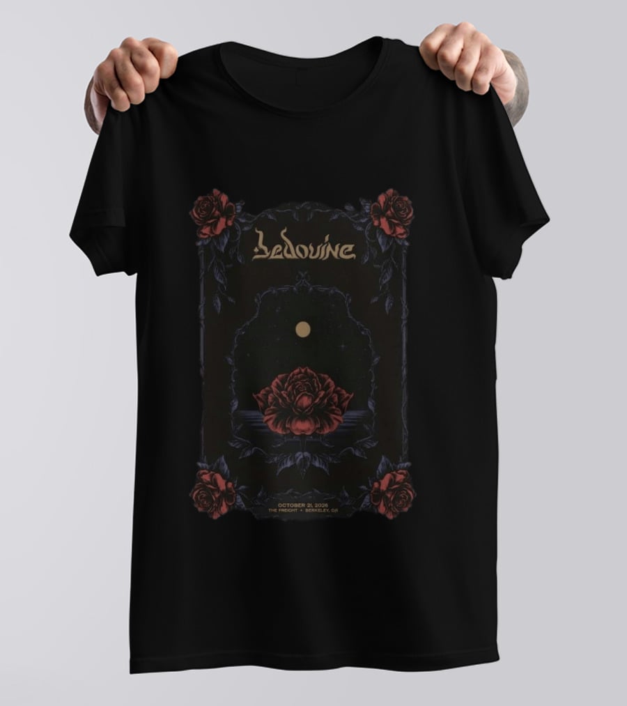 BEDOUINE October 21 2026 The Freight Berkeley CA Roses And Moonlit Night T-Shirt