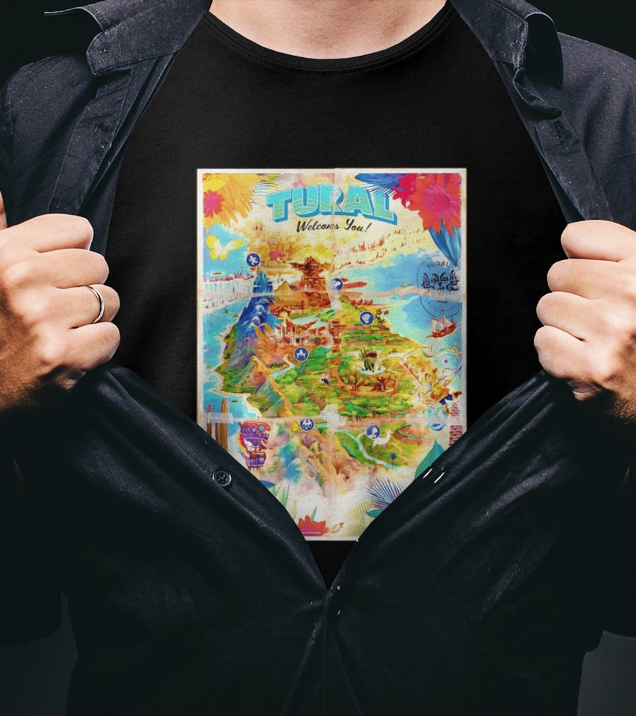 Tural Welcomes You Map Final Fantasy XIV Dawntrail T-Shirt