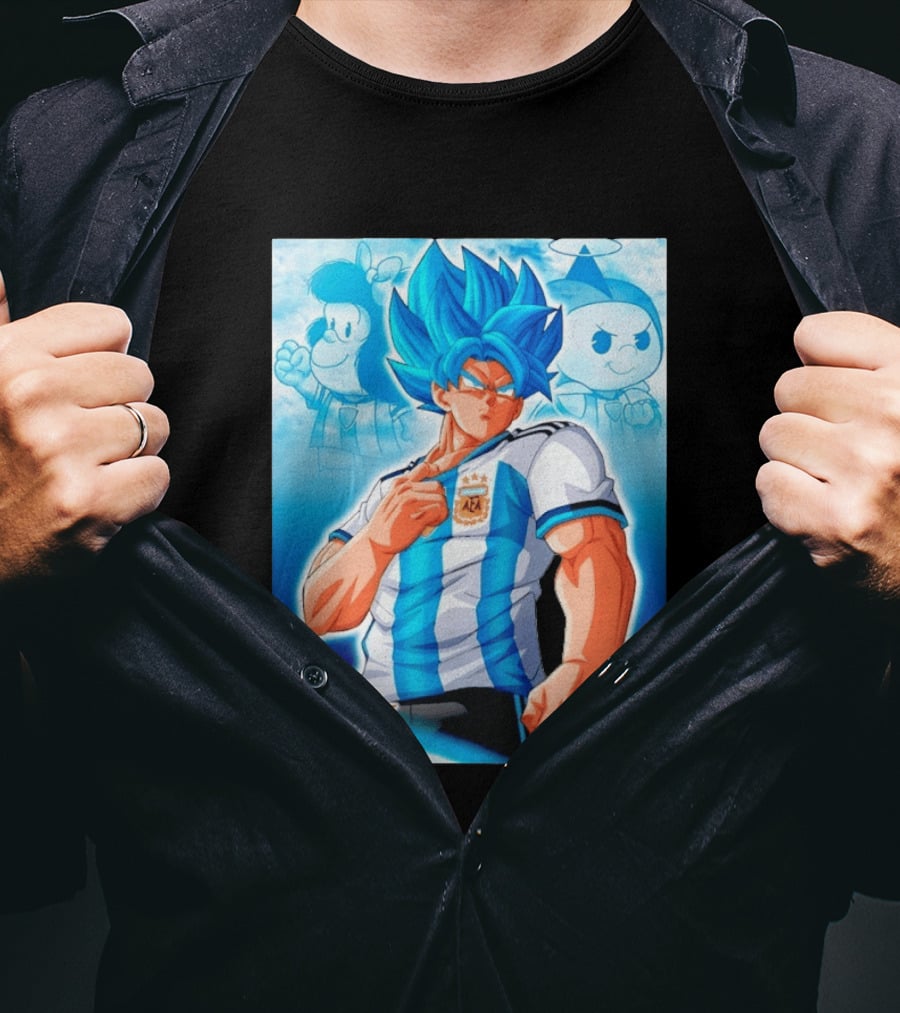 Super Saiyan Goku Dragon Ball Argentina AFA Jersey Victory Stars T-Shirt