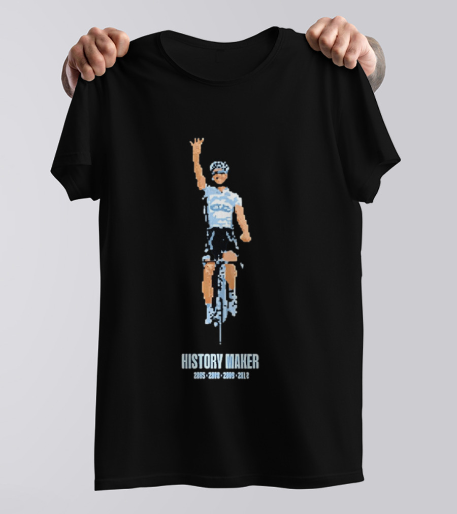 History Maker Alberto Contador Cycling Champion 2005 2008 2009 2012 T-Shirt