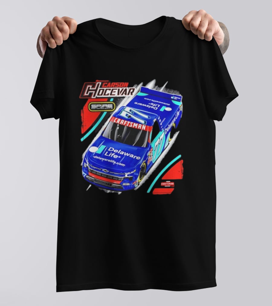 Carson Hocevar Spire Motorsports #77 Delaware Life Craftsman Racing T-Shirt