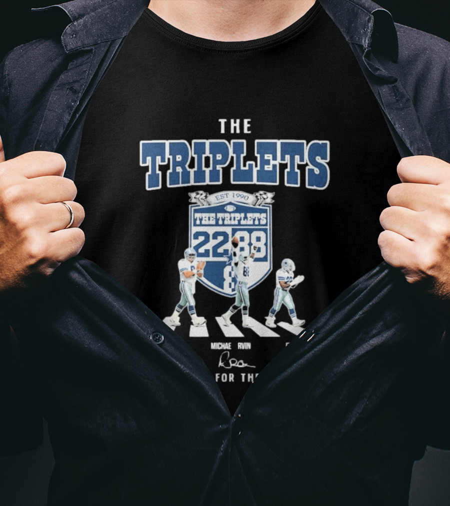 Dallas Cowboys The Triplets 22 88 Thank You For The Memories Signatures T-Shirt