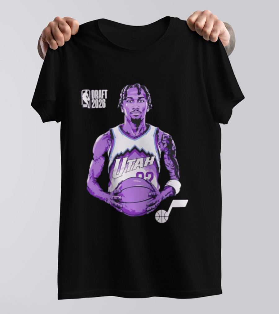 Utah Jazz 2026 NBA Draft Darryn Peterson Fade Basketball T-Shirt