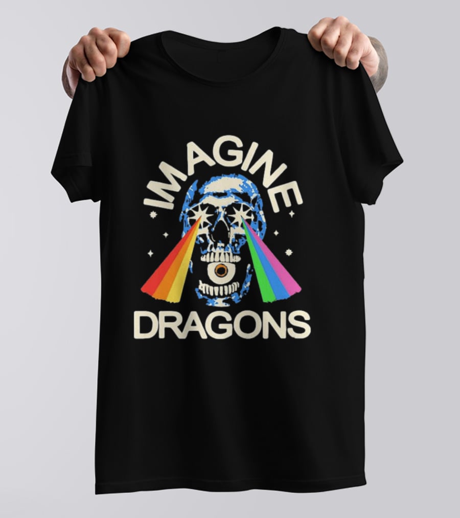 Imagine Dragons Skull Rainbow Eyes Spectrum Vision T-Shirt
