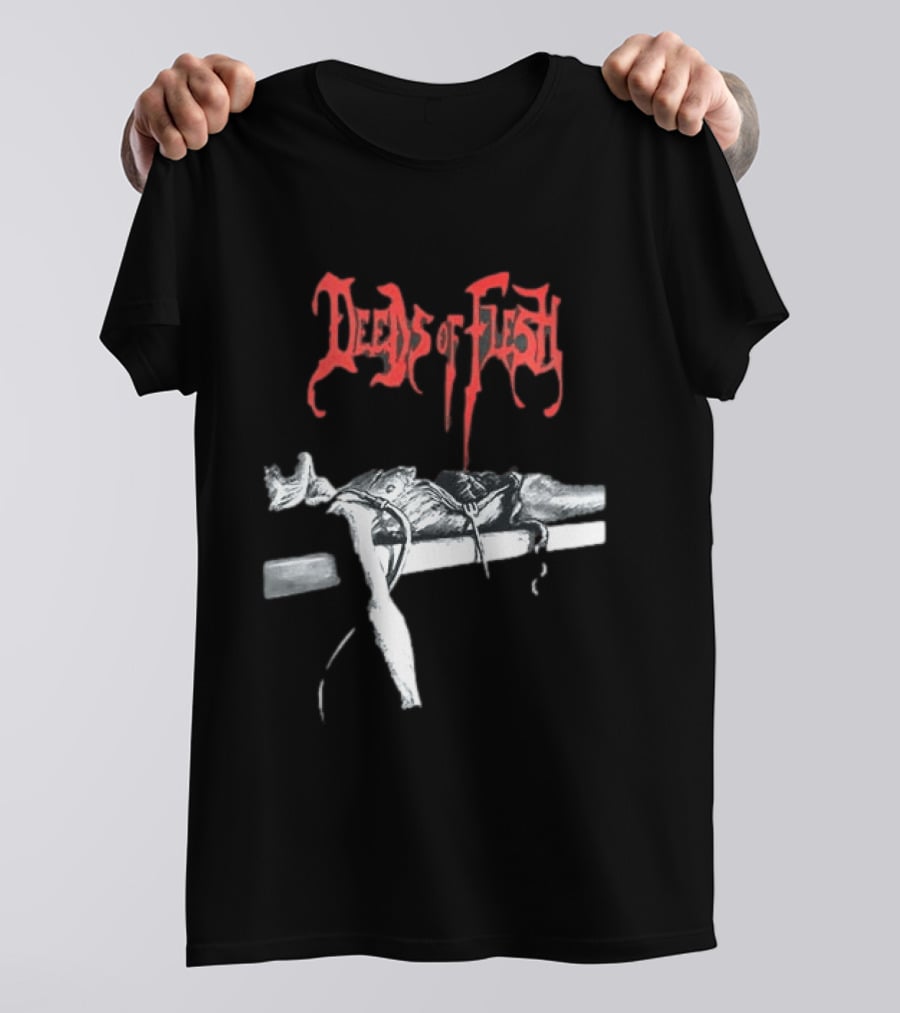 Deeds Of Flesh Trading Pieces The Mortician Stands Over The Body Mind Altered Two Sided T-Shirt