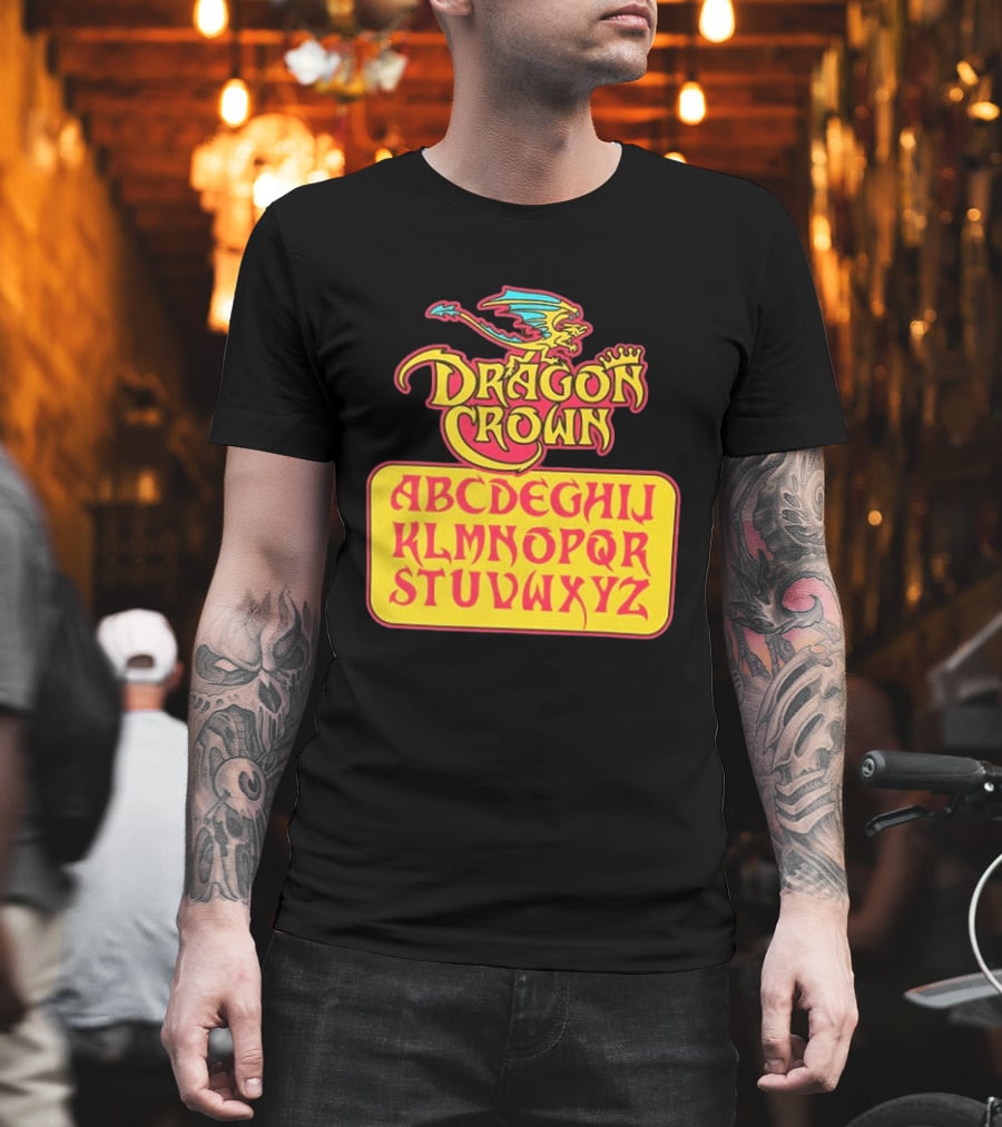 Dragon Crown Alphabet With Colorful Dragon Art And Bold Letters T-Shirt