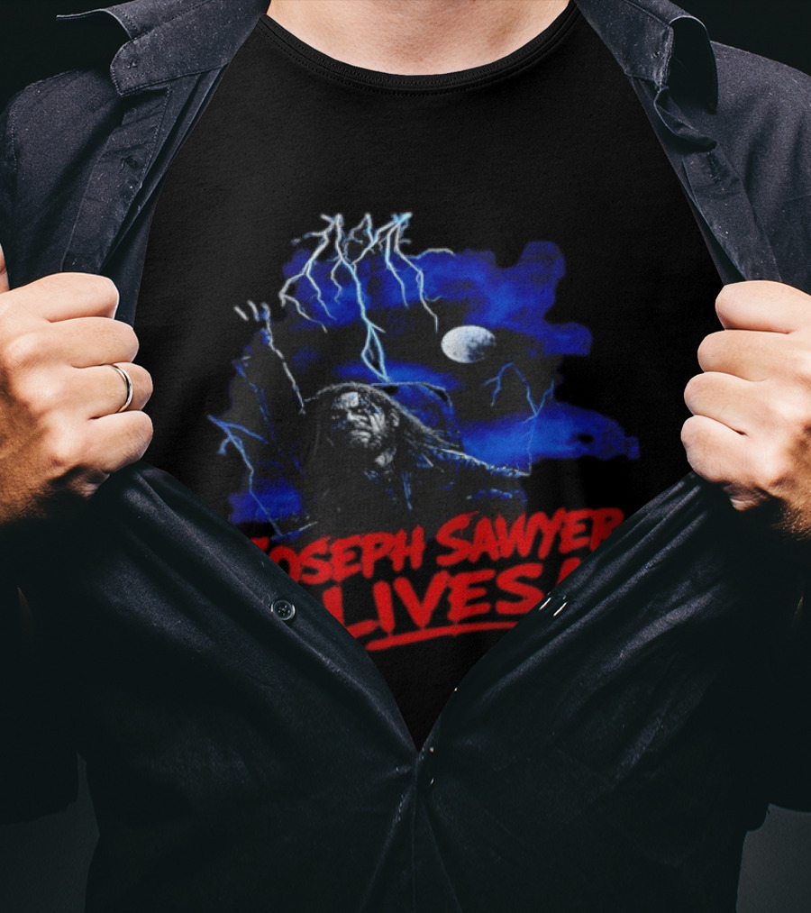 Joseph Sawyer Lives Zombie Resurrection With Lightning And Moon T-Shirt