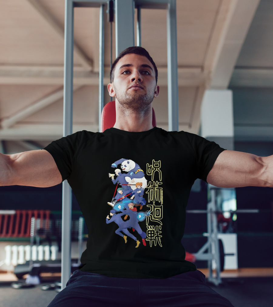 Jujutsu Kaisen Group Yuji Itadori Panda Megumi Fushiguro Nobara Kugisaki Anime Characters T-Shirt