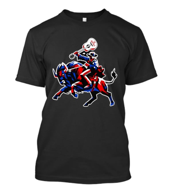 Kenan Center Buffalo Bills Go Buffalo Guitar Cowboy Riding Bull T-Shirt