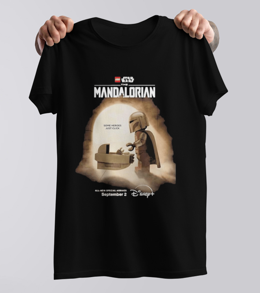 LEGO Star Wars The Mandalorian Some Heroes Just Click Disney Plus September 2026 T-Shirt