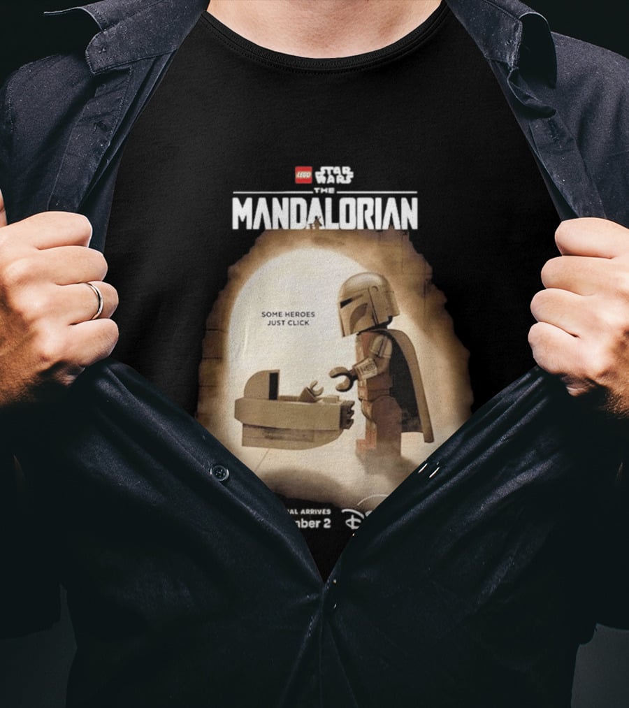 LEGO Star Wars The Mandalorian Some Heroes Just Click Disney Plus September 2026 T-Shirt
