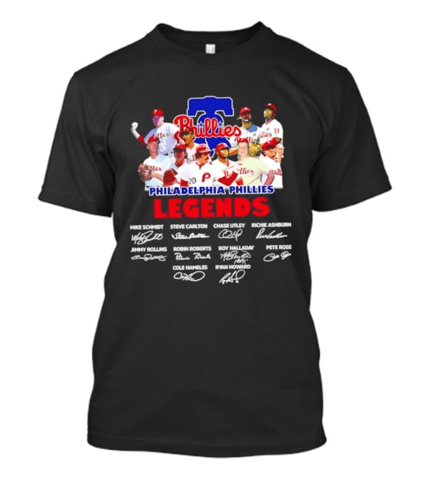 Philadelphia Phillies Legends Collage Team Signatures T-Shirt