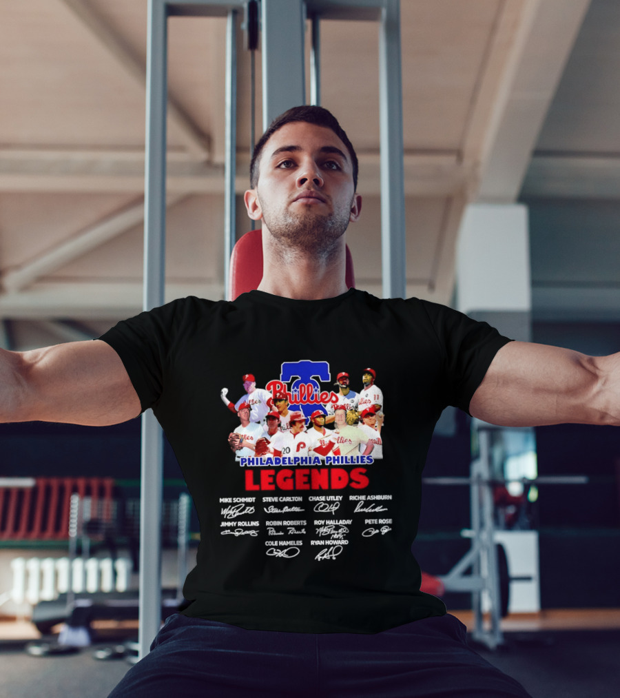 Philadelphia Phillies Legends Collage Team Signatures T-Shirt