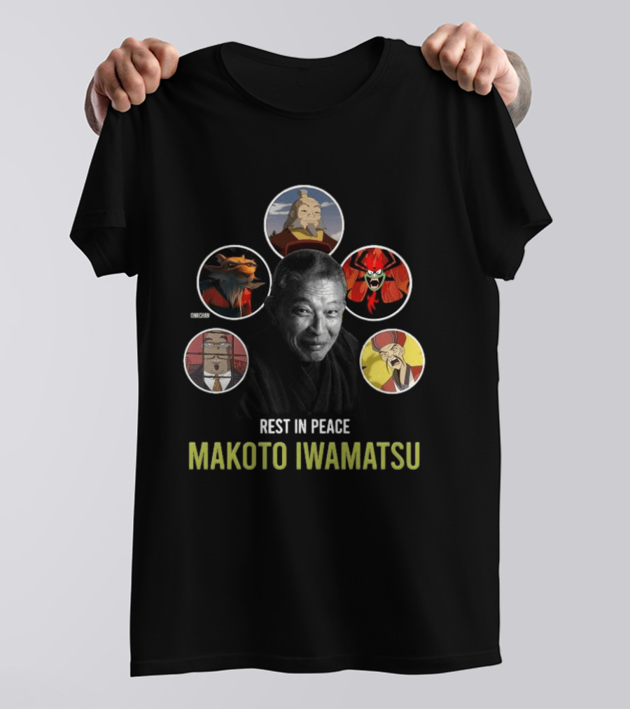 Rest In Peace Makoto Iwamatsu Uncle Iroh Aku Splinter Happy Cat Image T-Shirt