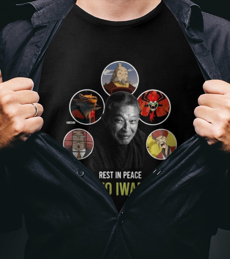 Rest In Peace Makoto Iwamatsu Uncle Iroh Aku Splinter Happy Cat Image T-Shirt