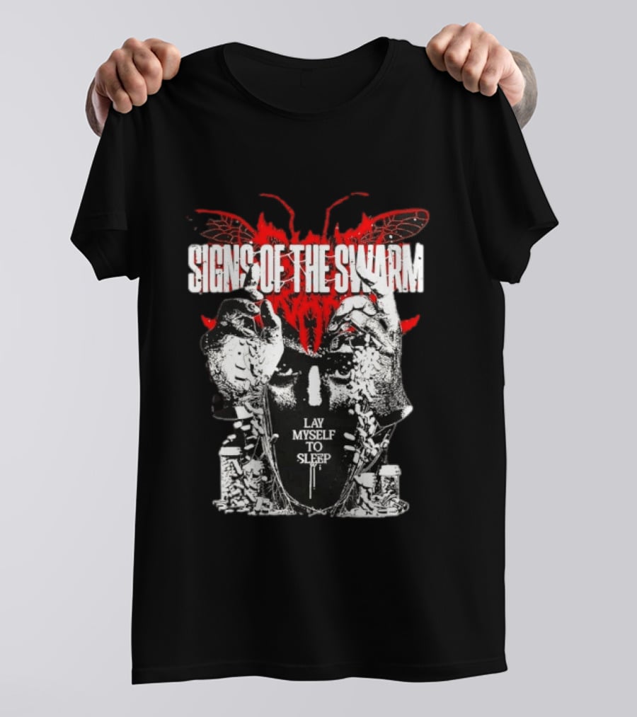 Signs Of The Swarm Lay Myself To Sleep Butterfly Skull T-Shirt