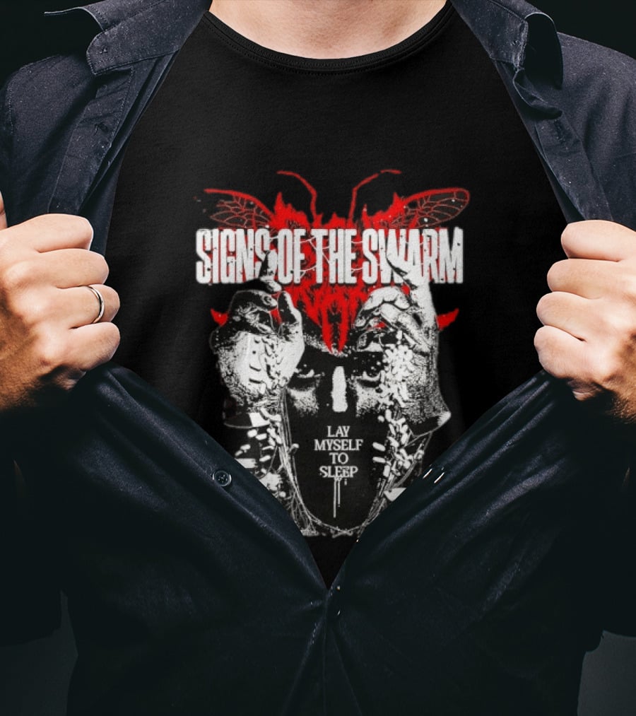 Signs Of The Swarm Lay Myself To Sleep Butterfly Skull T-Shirt