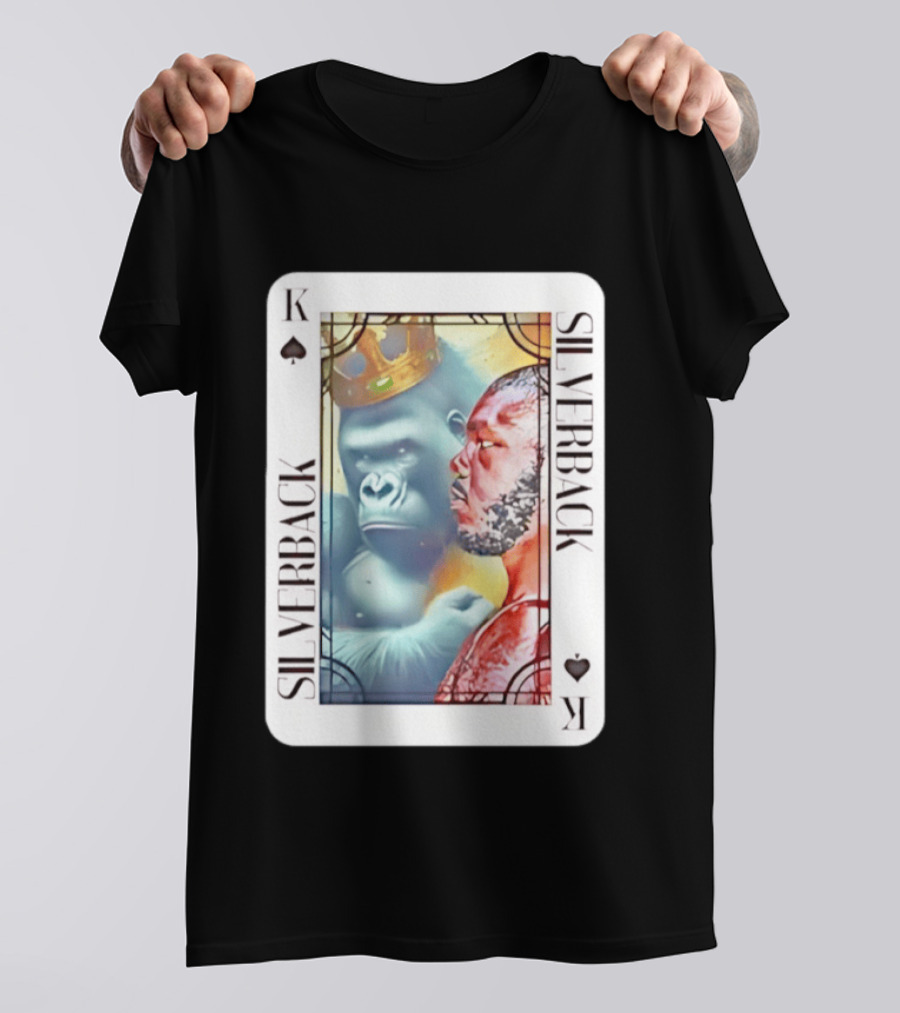 Silverback King Of Spades Gorilla Playing Card T-Shirt