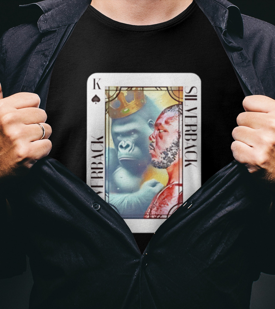 Silverback King Of Spades Gorilla Playing Card T-Shirt