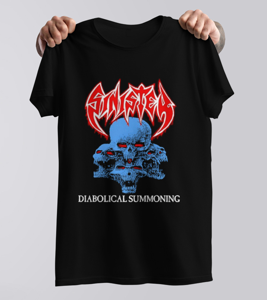 Sinister Diabolical Summoning Death Metal Skulls T-Shirt