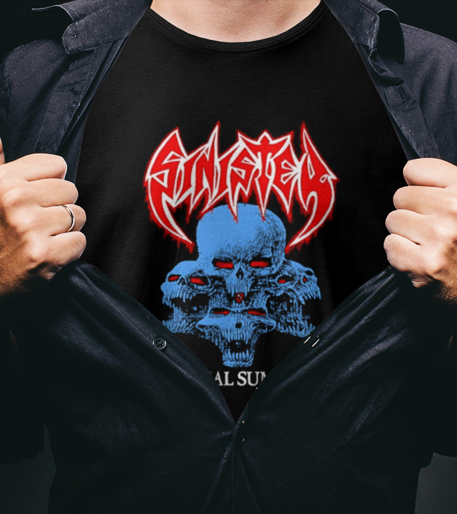 Sinister Diabolical Summoning Death Metal Skulls T-Shirt