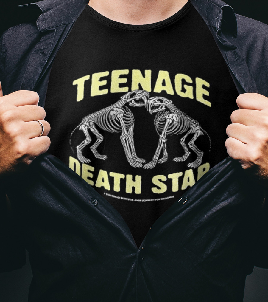 Teenage Death Star Smilodon Skeleton Until Death Do Us Part 2 Sided T-Shirt