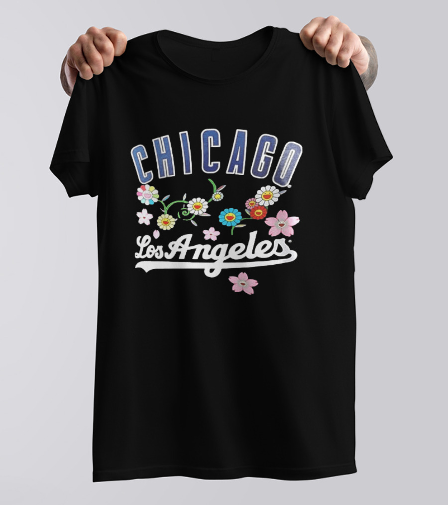 Los Angeles Chicago MLB World Tour Tokyo Series 2025 Flowers T-Shirt