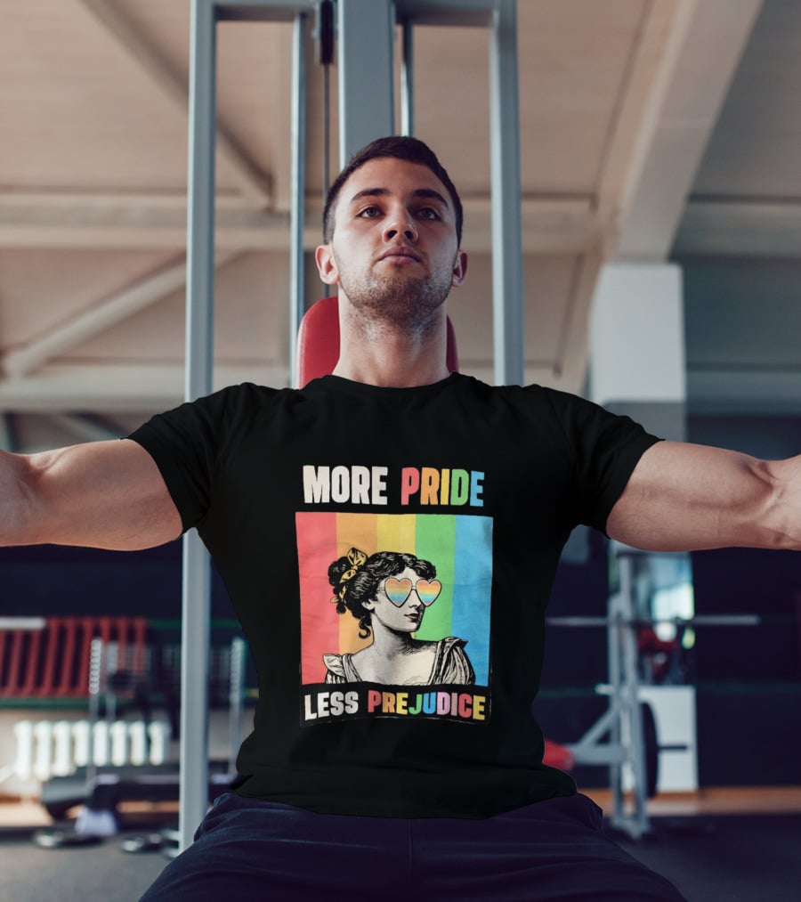 More Pride Less Prejudice Rainbow Heart Sunglasses Regency T-Shirt