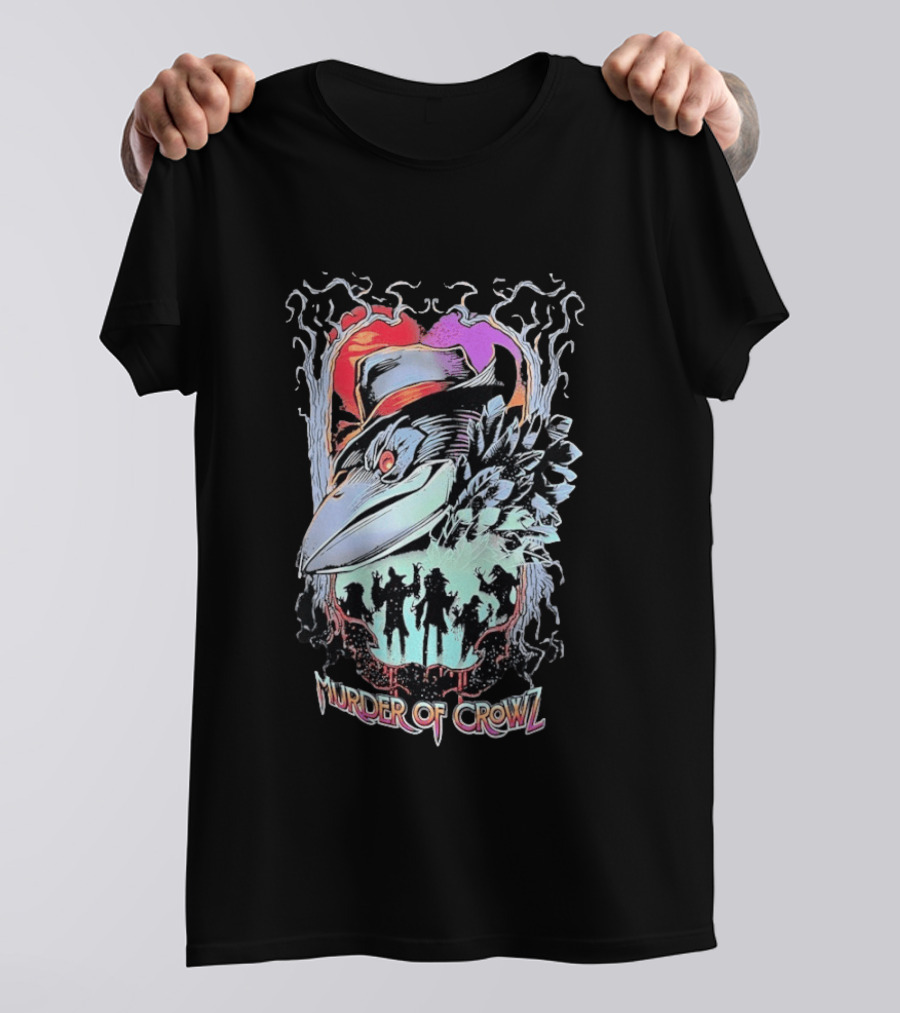 Murder Of Crowlz Gothic Raven Dark Mystical Forest Artifacts T-Shirt