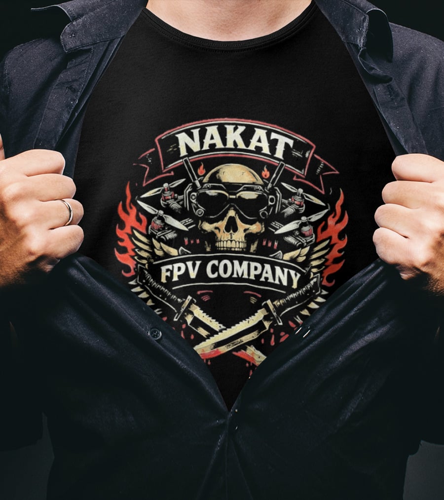 Nakat FPV Company Skull Daggers Flame T-Shirt