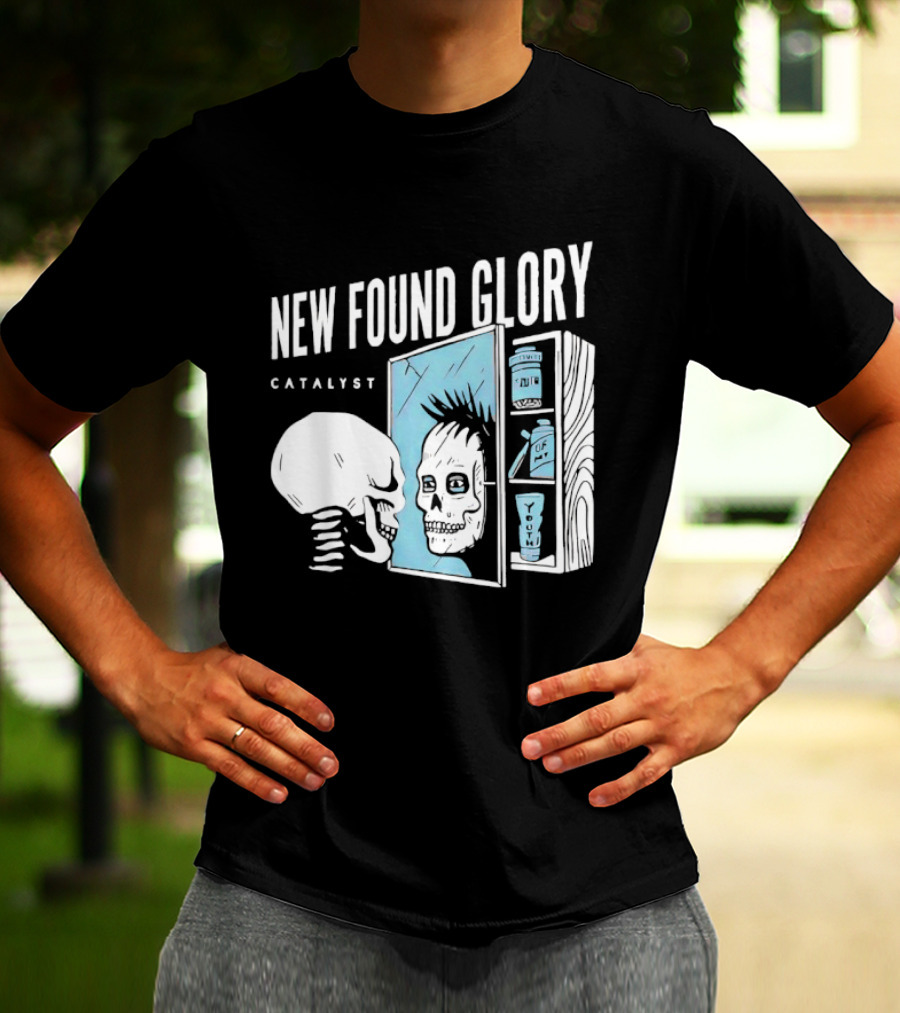 New Found Glory Catalyst Reflective Skull Punk Rock Alternative T-Shirt