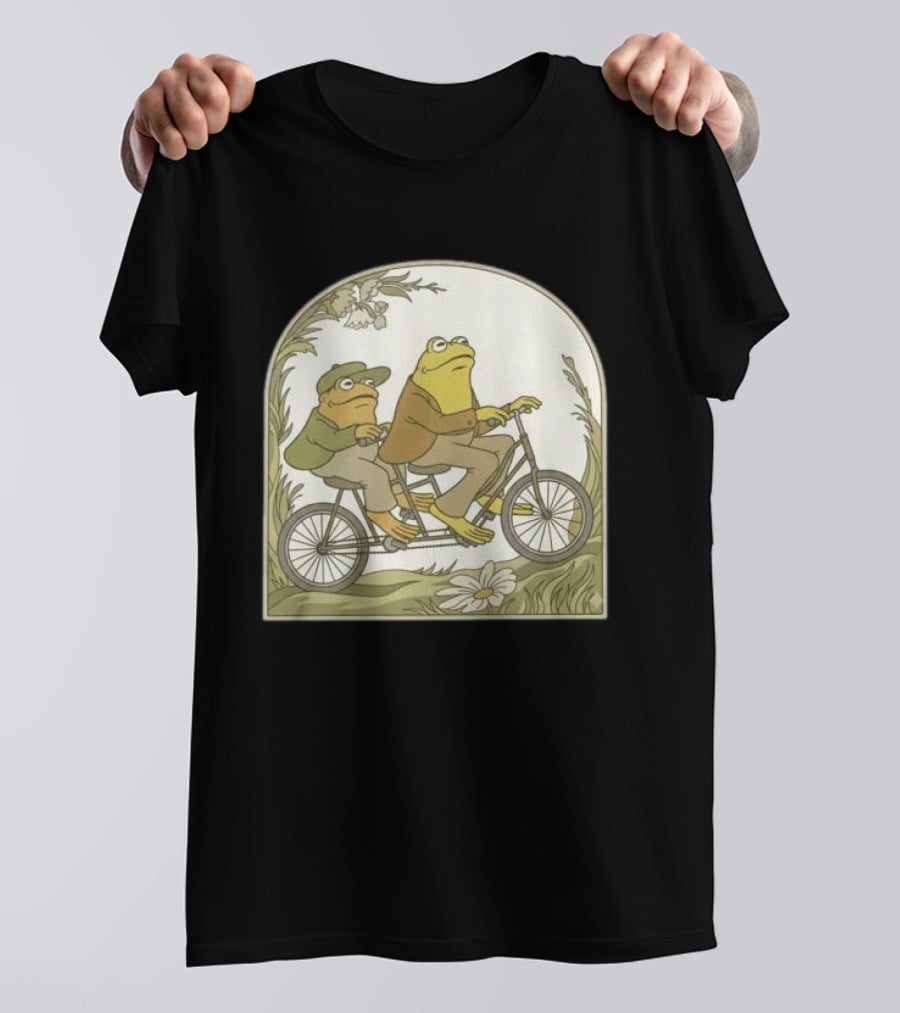 Frog And Toad Riding Tandem Bicycle T-Shirt