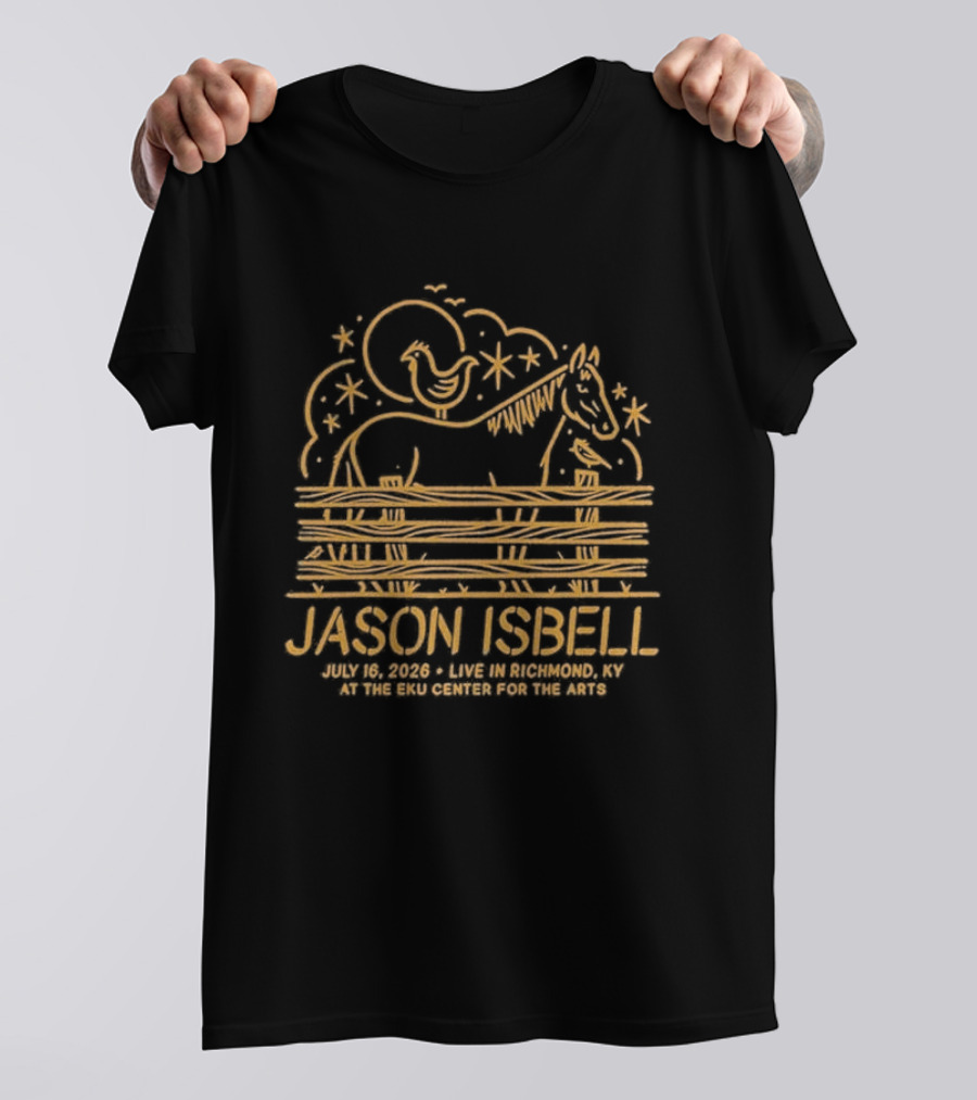 Jason Isbell And The 400 Unit Horse And Moon Print Richmond KY Jul 16 2026 Tour T-Shirt