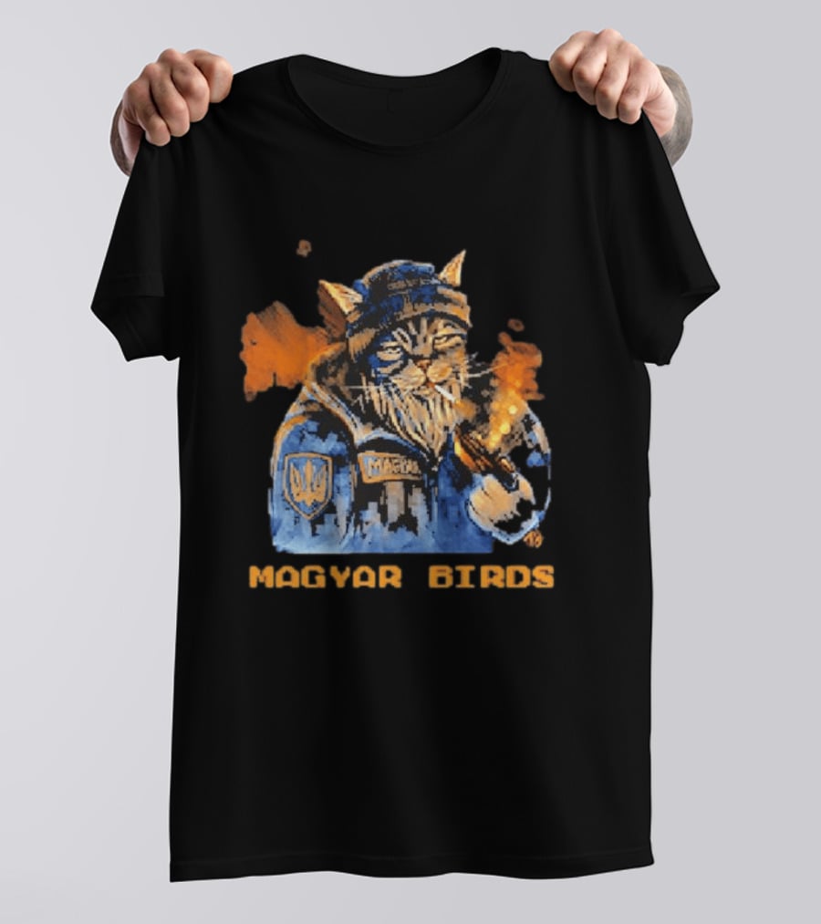 Magyar Birds Viking Cat Warrior Artillery T-Shirt