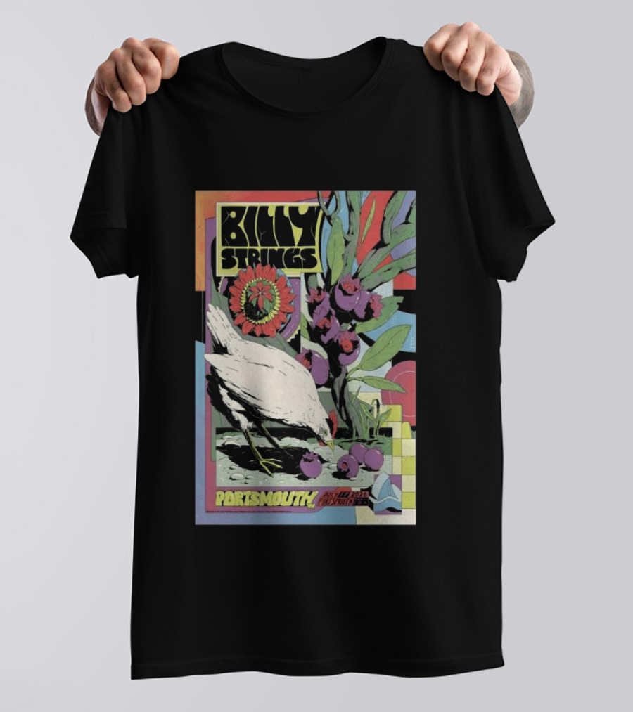 Billy Strings Jul 17 2026 Portsmouth Pavilion Chicken Flower T-Shirt