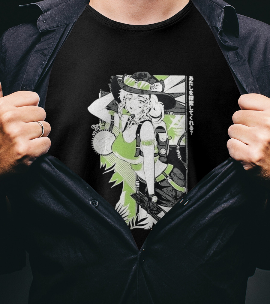 Wild Gamersupps Anime Waifu Adventure Green Aesthetic T-Shirt