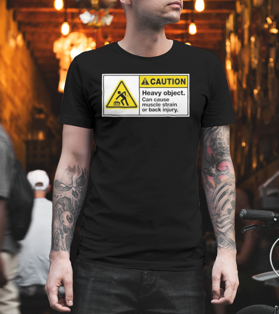 Heavy Object Warning Caution Anime Cat Girl T-Shirt