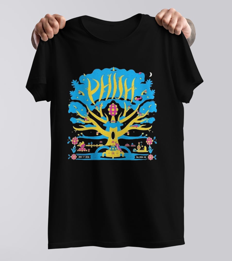 Phish Dry Goods Raleigh North Carolina 2026 Event July 17 Mushroom Tree T-Shirt